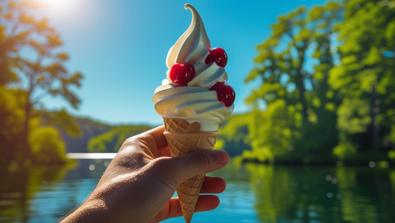 softeis_mit_vanille_und_kirsche_in_einer_tuete_gehalten_von_einer_hand_mit_schwarzer_hautfarbe_vor_einem_sonnigen_und_naturnahen_hintergrund_wie_einem_see..jpg